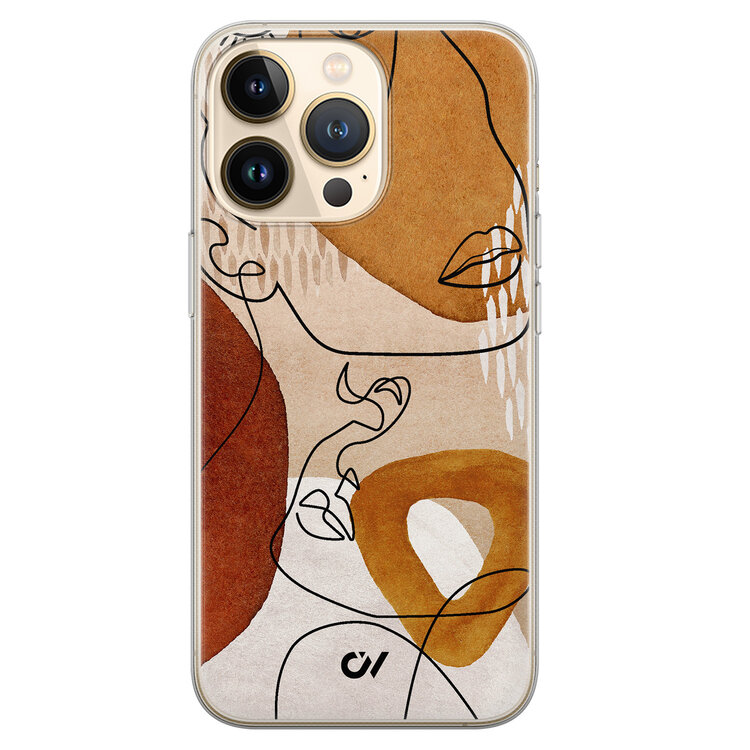 Casevibes iPhone 13 Pro hoesje siliconen - Abstract Shape Faces