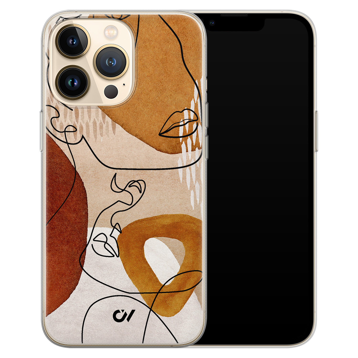 Casevibes iPhone 13 Pro hoesje siliconen - Abstract Shape Faces