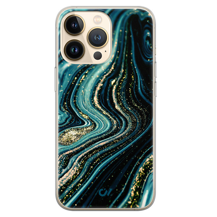 Casevibes iPhone 13 Pro hoesje siliconen - Blue Marble Waves