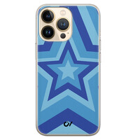 Casevibes iPhone 13 Pro hoesje siliconen - Retro Ster Blauw