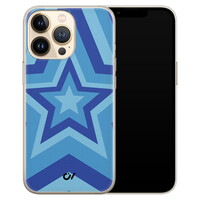 Casevibes iPhone 13 Pro hoesje siliconen - Retro Ster Blauw