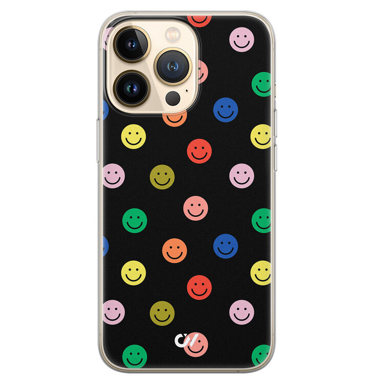 Casevibes iPhone 13 Pro hoesje siliconen - Retro Smileys