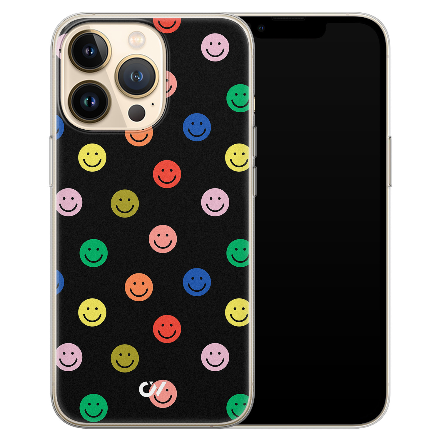 Casevibes iPhone 13 Pro hoesje siliconen - Retro Smileys