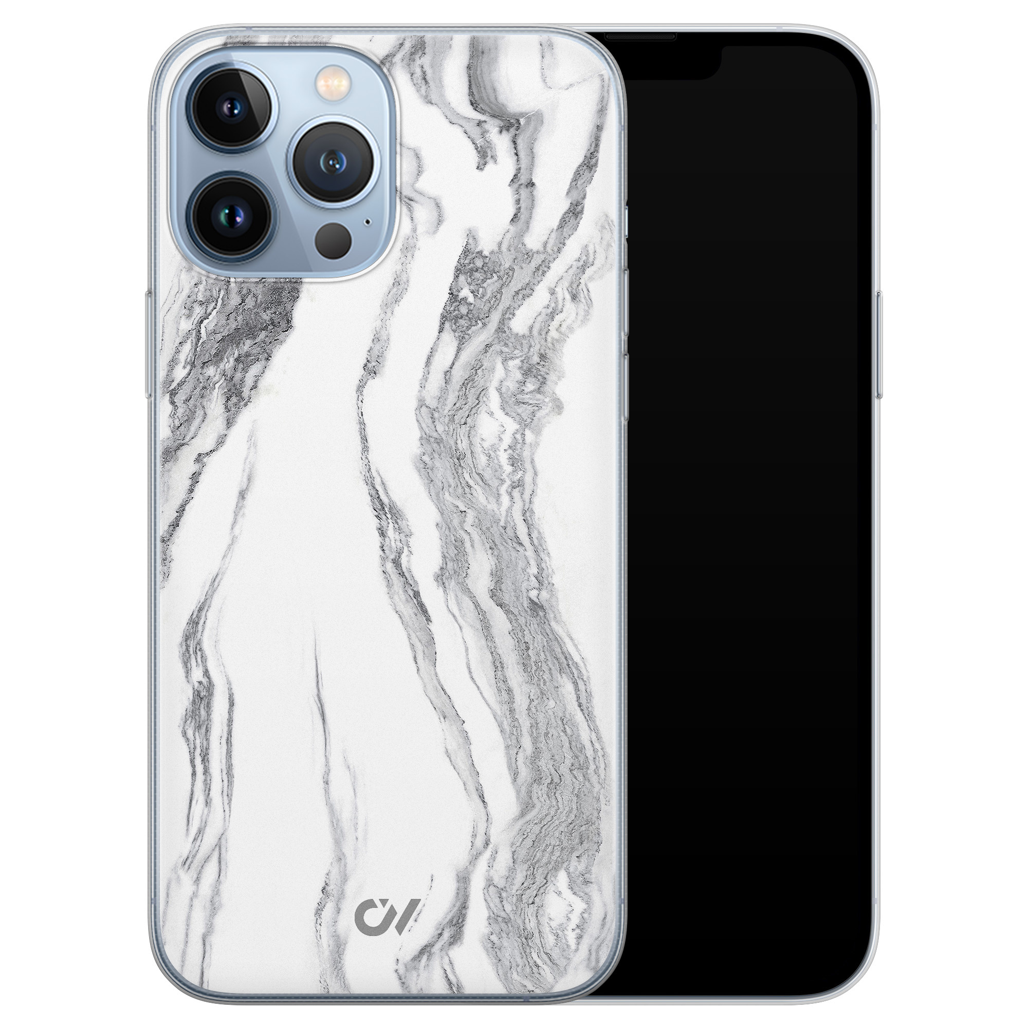 Casevibes iPhone 13 Pro Max hoesje siliconen - Marble Ivory