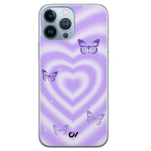 Casevibes iPhone 13 Pro Max hoesje siliconen - Retro Hart Vlinder