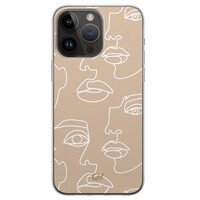 Casevibes iPhone 14 Pro Max hoesje siliconen - Oneline Faces