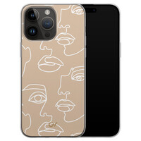Casevibes iPhone 14 Pro Max hoesje siliconen - Oneline Faces