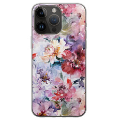 Casevibes iPhone 14 Pro Max hoesje siliconen - Bloemen Acryl