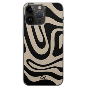 Casevibes iPhone 14 Pro Max hoesje siliconen - Abstract Black Waves