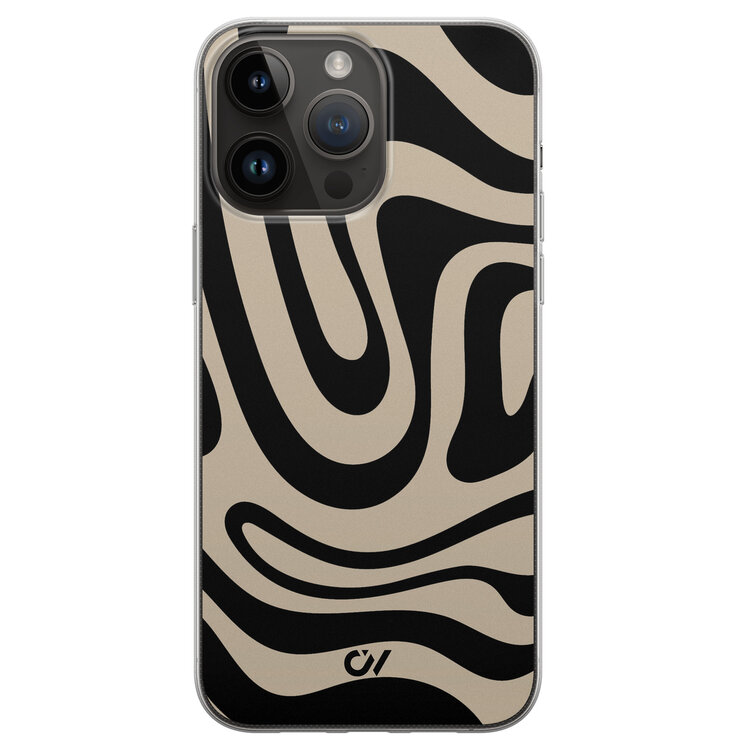 Casevibes iPhone 14 Pro Max hoesje siliconen - Abstract Black Waves