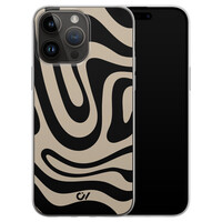 Casevibes iPhone 14 Pro Max hoesje siliconen - Abstract Black Waves