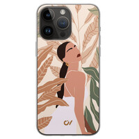 Casevibes iPhone 14 Pro Max hoesje siliconen - Modern Girl Botanical