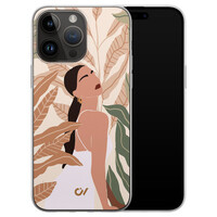 Casevibes iPhone 14 Pro Max hoesje siliconen - Modern Girl Botanical