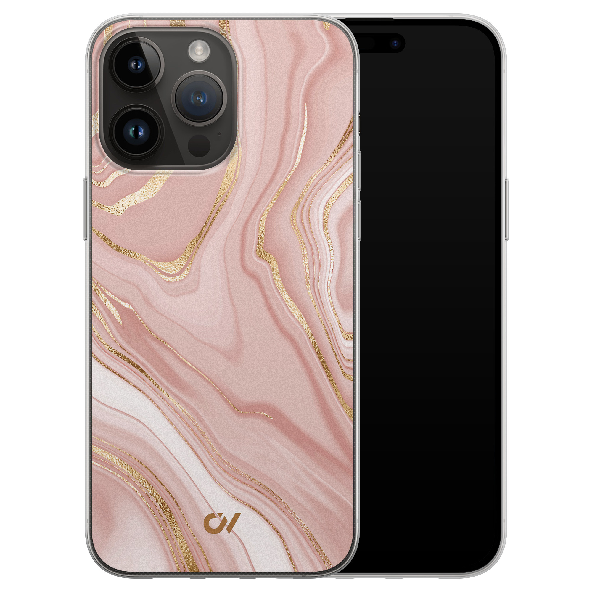 Casevibes iPhone 14 Pro Max hoesje siliconen - Rose Marble