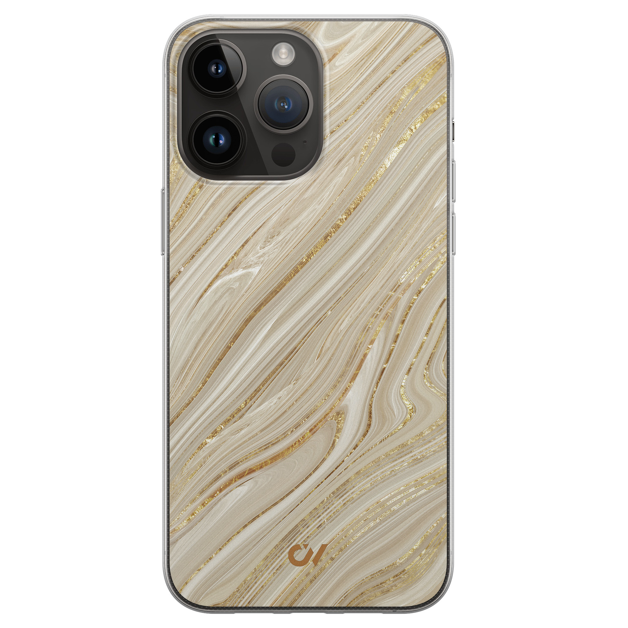 Casevibes iPhone 14 Pro Max hoesje siliconen - Golden Marble