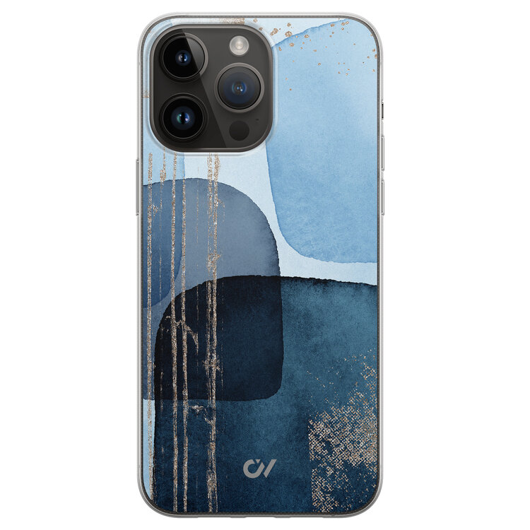 Casevibes iPhone 14 Pro Max hoesje siliconen - Blue Abstract Shapes