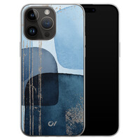 Casevibes iPhone 14 Pro Max hoesje siliconen - Blue Abstract Shapes