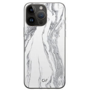 Casevibes iPhone 14 Pro Max hoesje siliconen - Marble Ivory