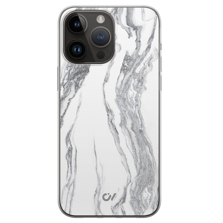 Casevibes iPhone 14 Pro Max hoesje siliconen - Marble Ivory