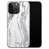 Casevibes iPhone 14 Pro Max hoesje siliconen - Marble Ivory