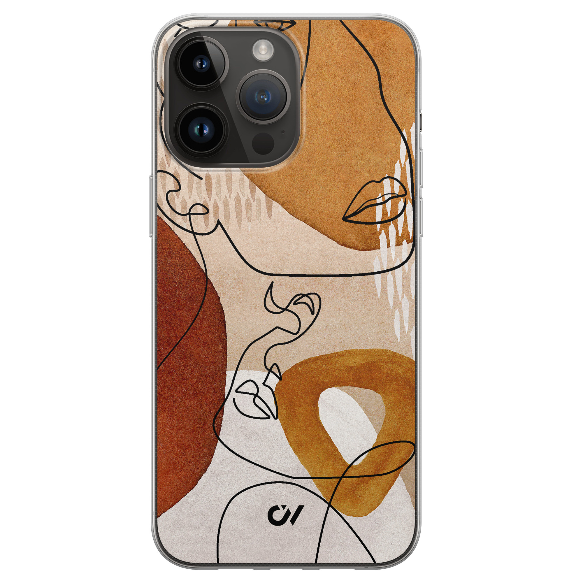 Casevibes iPhone 14 Pro Max hoesje siliconen - Abstract Shape Faces