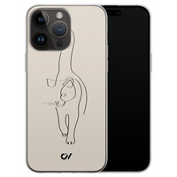 Casevibes iPhone 14 Pro Max hoesje siliconen - Oneline Cat