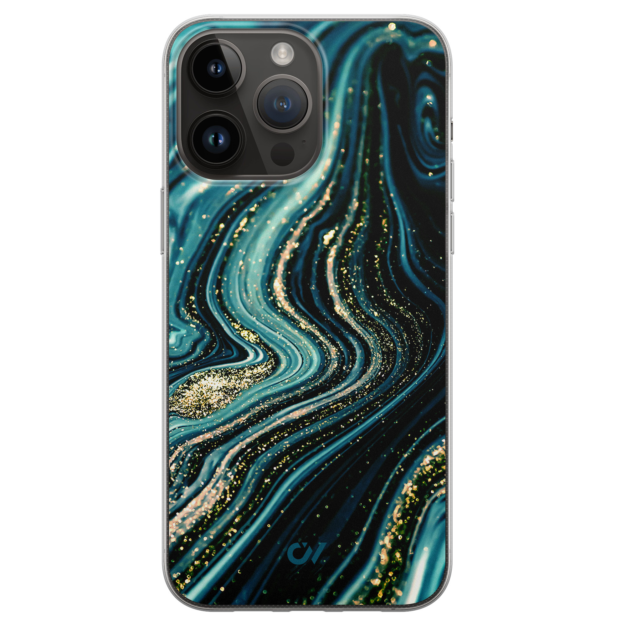 Casevibes iPhone 14 Pro Max hoesje siliconen - Blue Marble Waves