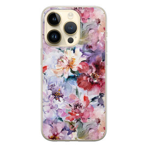 Casevibes iPhone 14 Pro hoesje siliconen - Bloemen Acryl