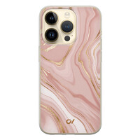 Casevibes iPhone 14 Pro hoesje siliconen - Rose Marble