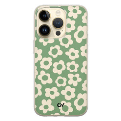 Casevibes iPhone 14 Pro hoesje siliconen - Retro Cute Flowers