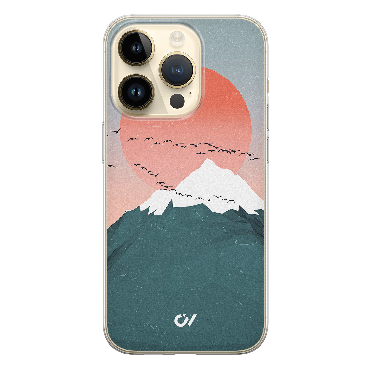 Casevibes iPhone 14 Pro hoesje siliconen - Mountain Birds