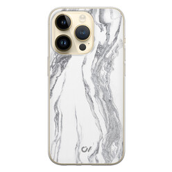 Casevibes iPhone 14 Pro hoesje siliconen - Marble Ivory