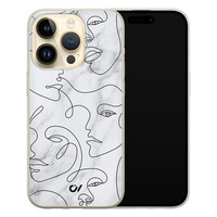 Casevibes iPhone 14 Pro hoesje siliconen - Marble Faces