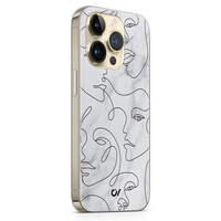 Casevibes iPhone 14 Pro hoesje siliconen - Marble Faces