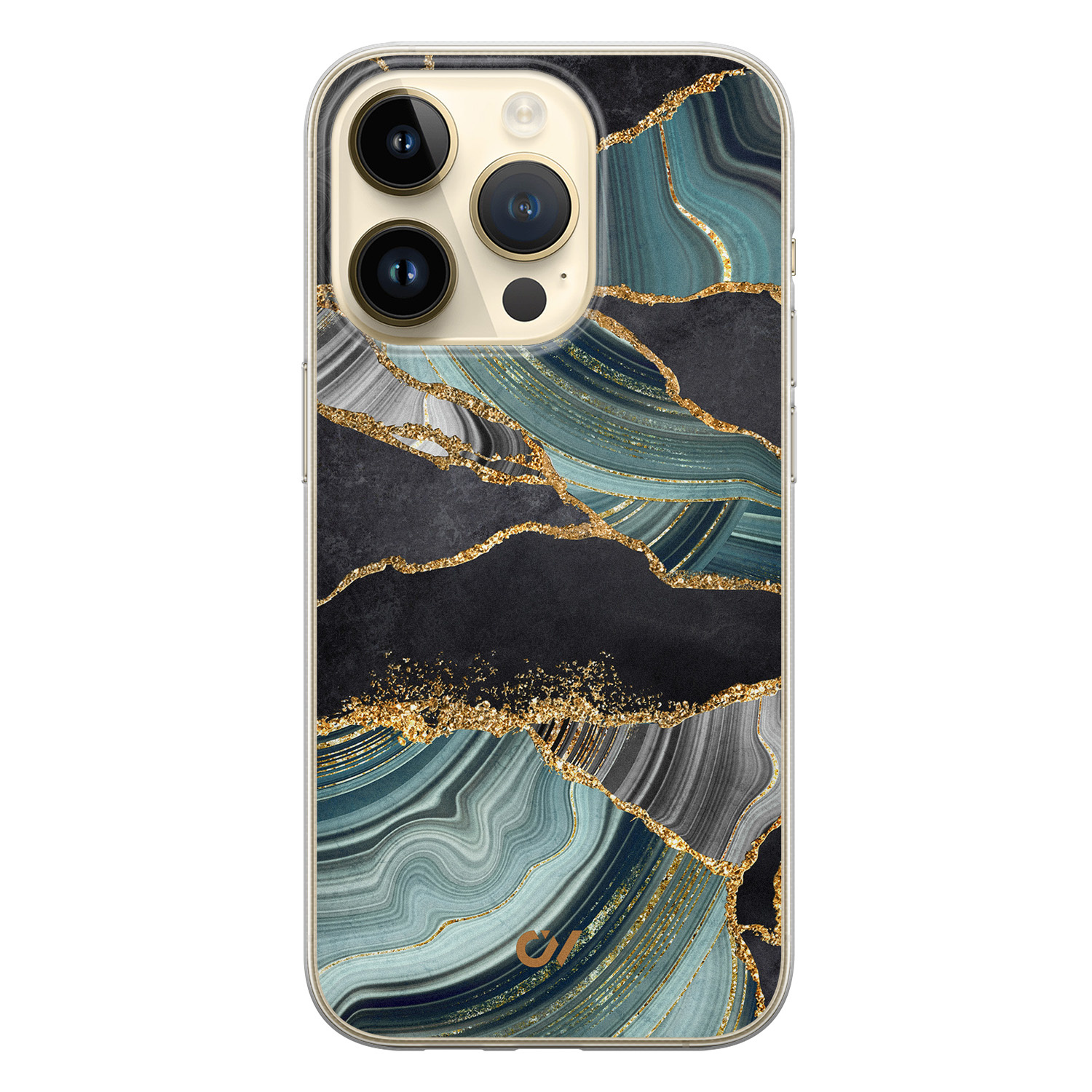 Casevibes iPhone 14 Pro hoesje siliconen - Marble Jade Stone