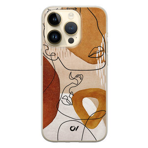 Casevibes iPhone 14 Pro hoesje siliconen - Abstract Shape Faces