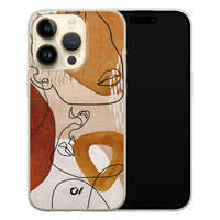 Casevibes iPhone 14 Pro hoesje siliconen - Abstract Shape Faces