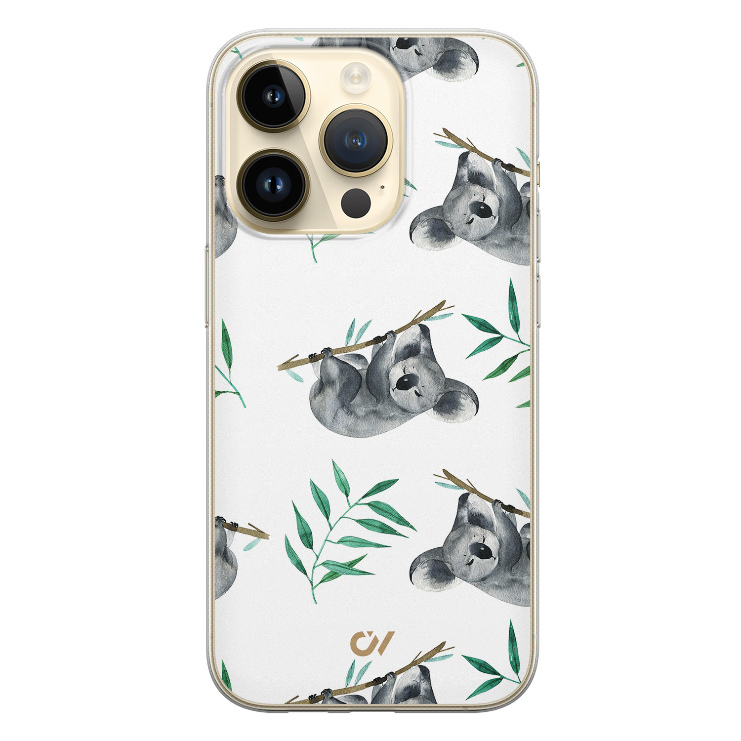 Casevibes iPhone 14 Pro hoesje siliconen - Koala Print