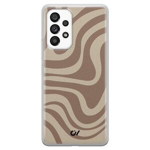 Casevibes Samsung Galaxy A53 hoesje siliconen - Brown Abstract Waves