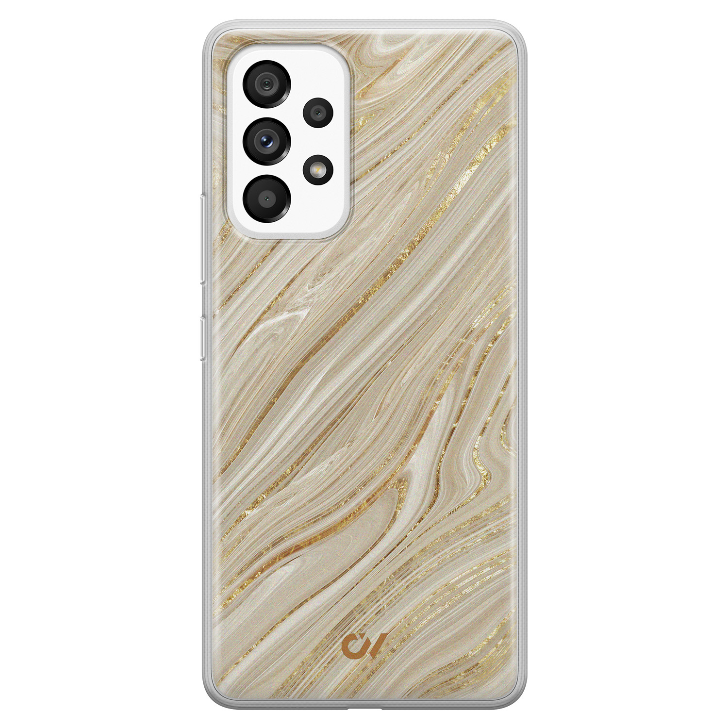 Casevibes Samsung Galaxy A53 hoesje siliconen - Golden Marble
