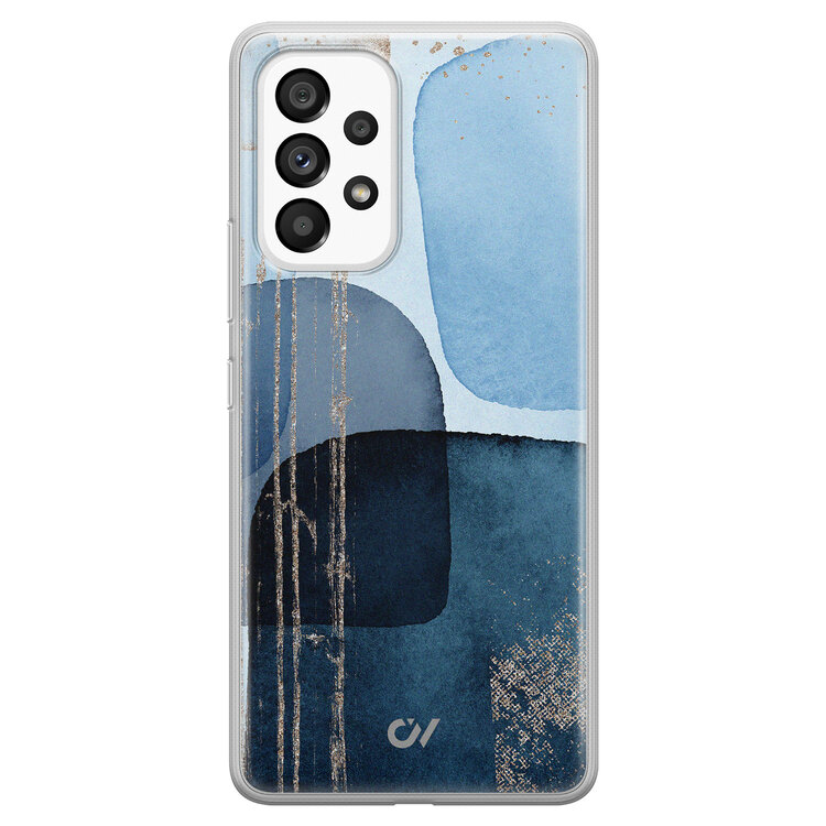 Casevibes Samsung Galaxy A53 hoesje siliconen - Blue Abstract Shapes