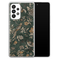 Casevibes Samsung Galaxy A53 hoesje siliconen - Khaki Golden Flowers