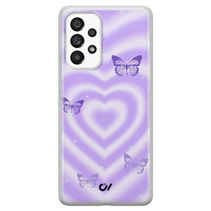 Casevibes Samsung Galaxy A53 hoesje siliconen - Retro Hart Vlinder