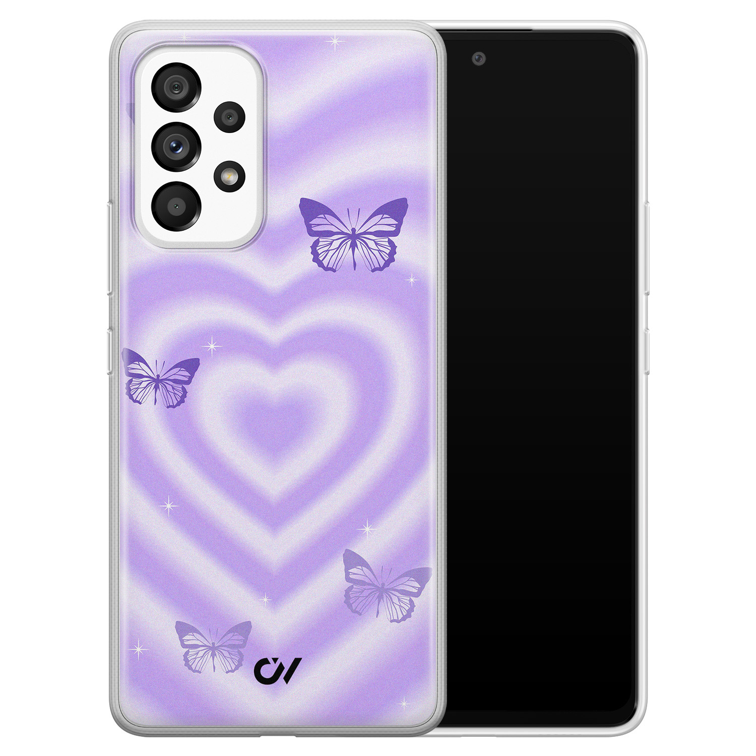 Casevibes Samsung Galaxy A53 hoesje siliconen - Retro Hart Vlinder