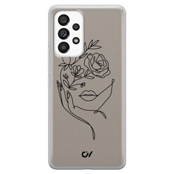 Casevibes Samsung Galaxy A53 hoesje siliconen - Oneline Face Flower