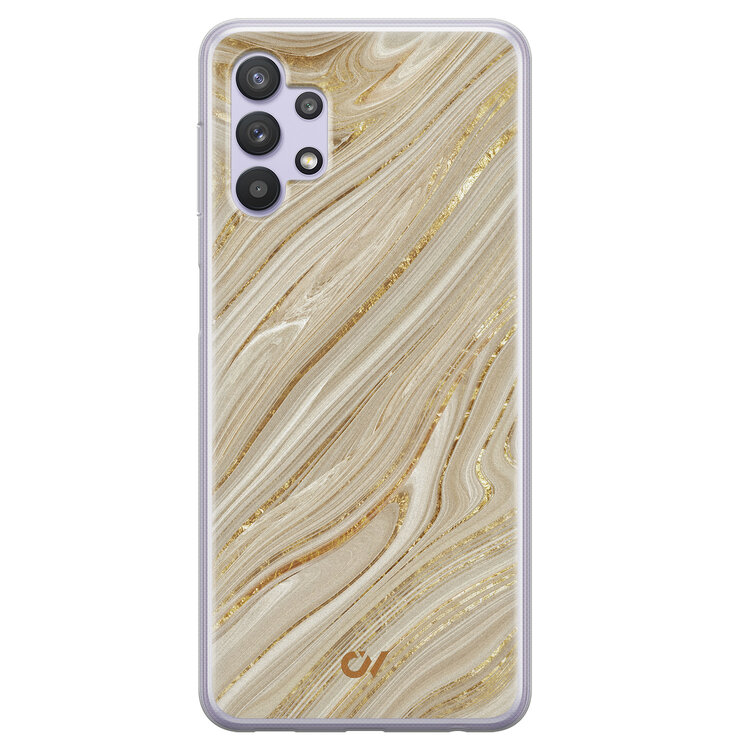 Casevibes Samsung Galaxy A32 5G hoesje siliconen - Golden Marble