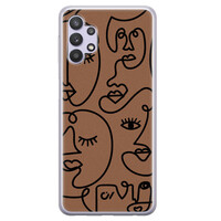 Casevibes Samsung Galaxy A32 5G hoesje siliconen - Mokka Faces