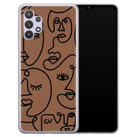 Casevibes Samsung Galaxy A32 5G hoesje siliconen - Mokka Faces
