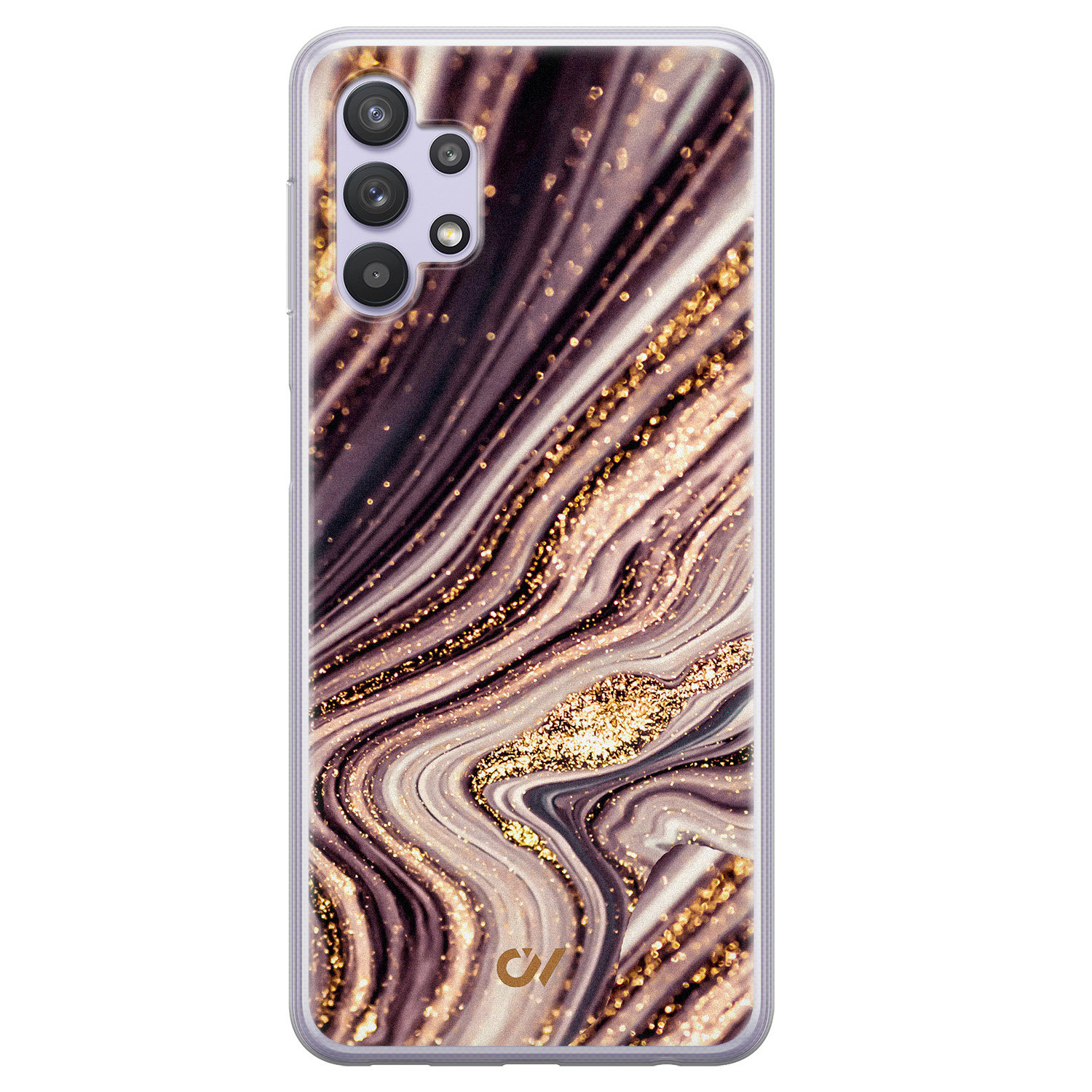 Casevibes Samsung Galaxy A32 5G hoesje siliconen - Golden Pink Marble
