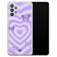 Casevibes Samsung Galaxy A32 5G hoesje siliconen - Retro Hart Vlinder